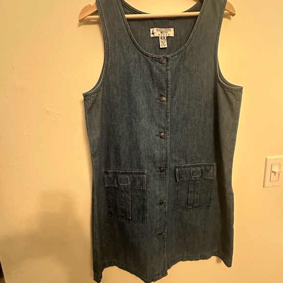 Marsh Landing Dresses & Skirts - Marsh Landing Blue Denim jumper dress Y2K early 1990’s size M